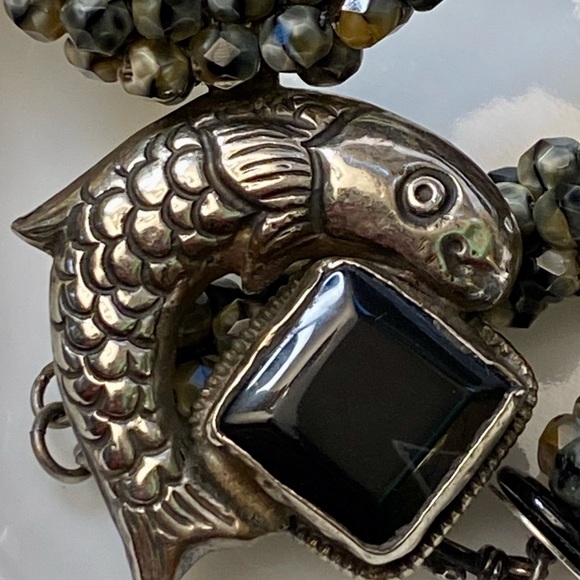 Designer Catherine Hysell choker beaded necklace and pendant - Picture 12 of 16